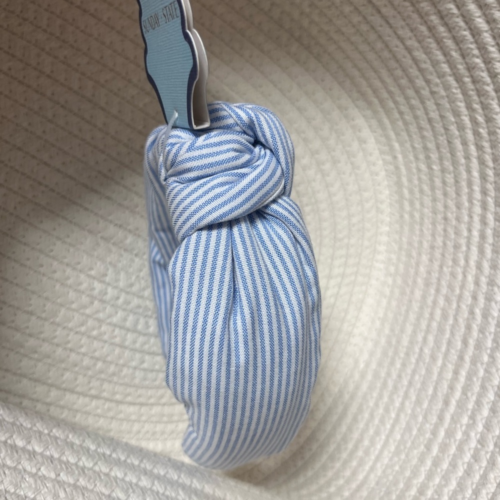 NWT ⚜️🩵⚜️ Sunday State Gorgeous Light Blue Striped Headband - Picture 5 of 7